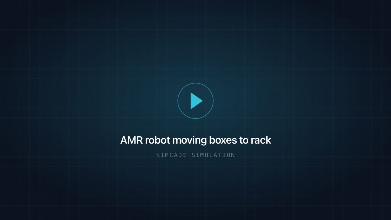 Automation — AMR robot moving boxes to rack — video poster